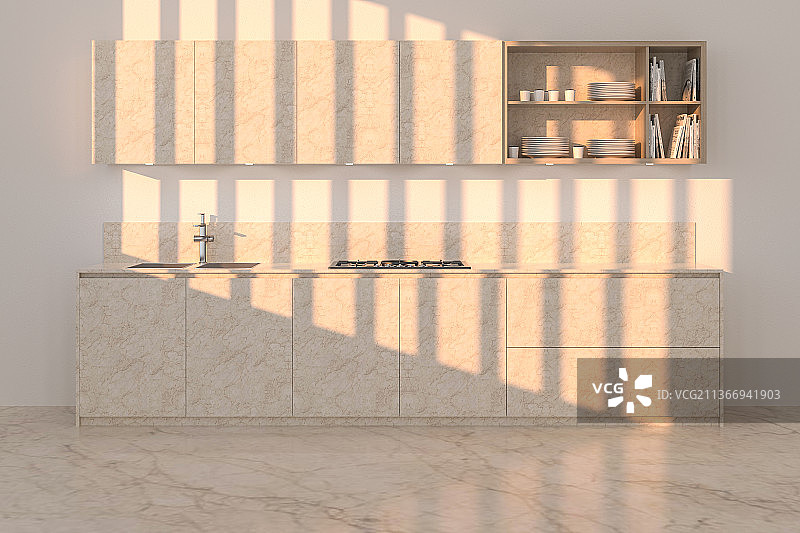 3D现代厨房图片素材