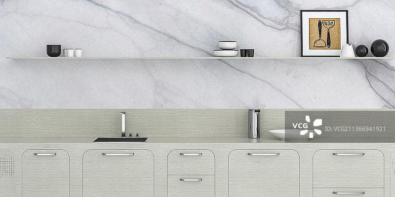 3D现代厨房图片素材