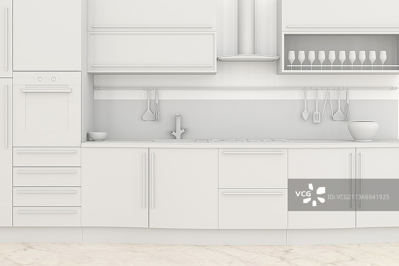 3D现代厨房图片素材