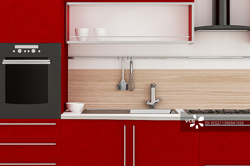 3D现代厨房图片素材