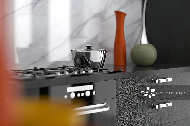 3D现代厨房图片素材