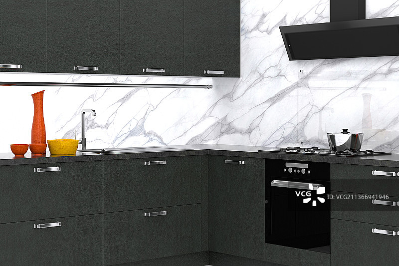 3D现代厨房图片素材