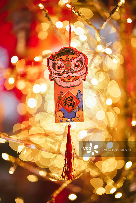 虎年福书签吊坠牌图片素材