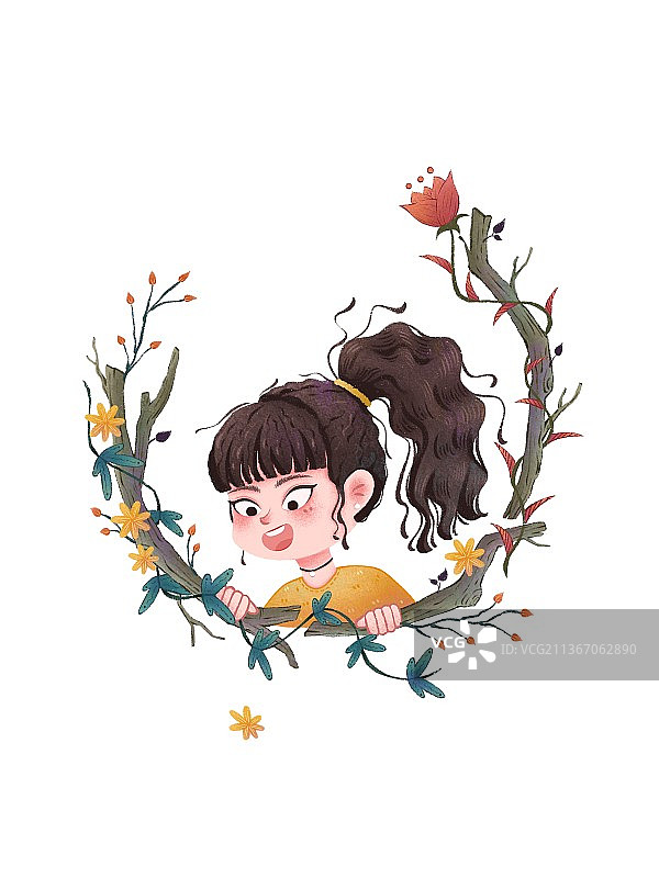 花环女孩图片素材