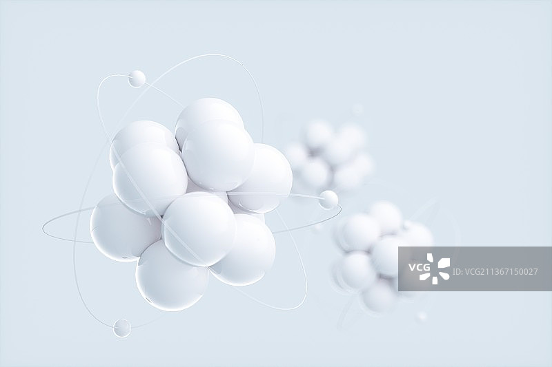 3D渲染的分子结构图片素材