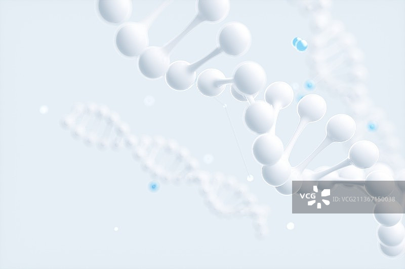 3D渲染的微观世界里的dna结构图片素材