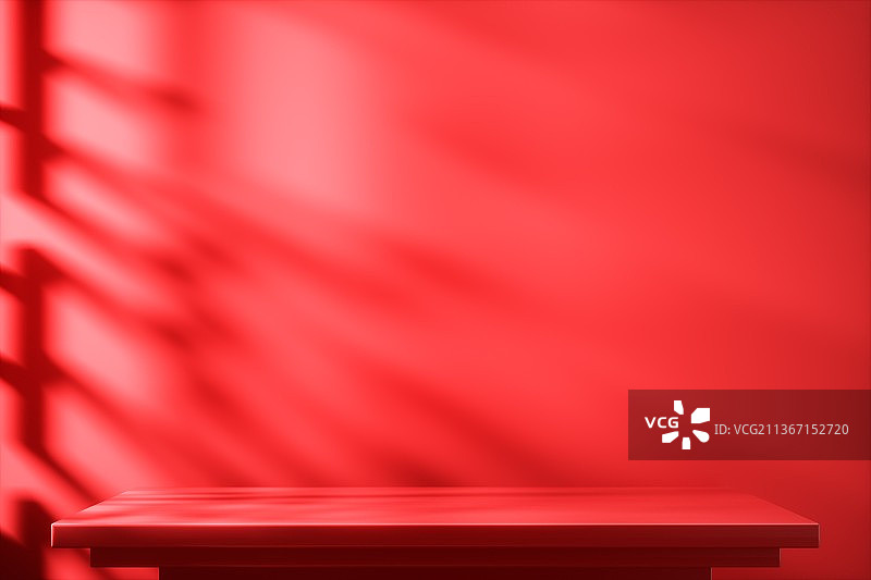 3D渲染的红色中国风场景图片素材