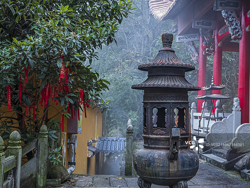 安徽九华山甘露寺建筑图片素材