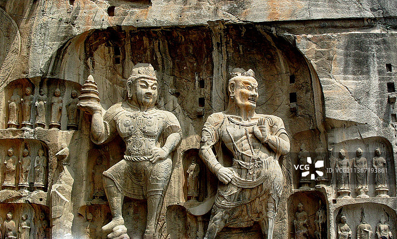 河南洛阳龙门石窟一部分。图片素材