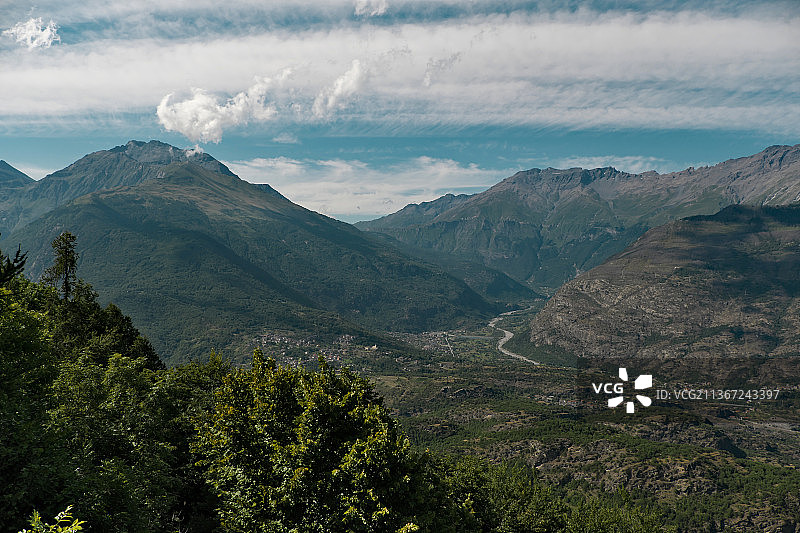 意大利都灵苏萨谷山区风光，拉洛萨图片素材