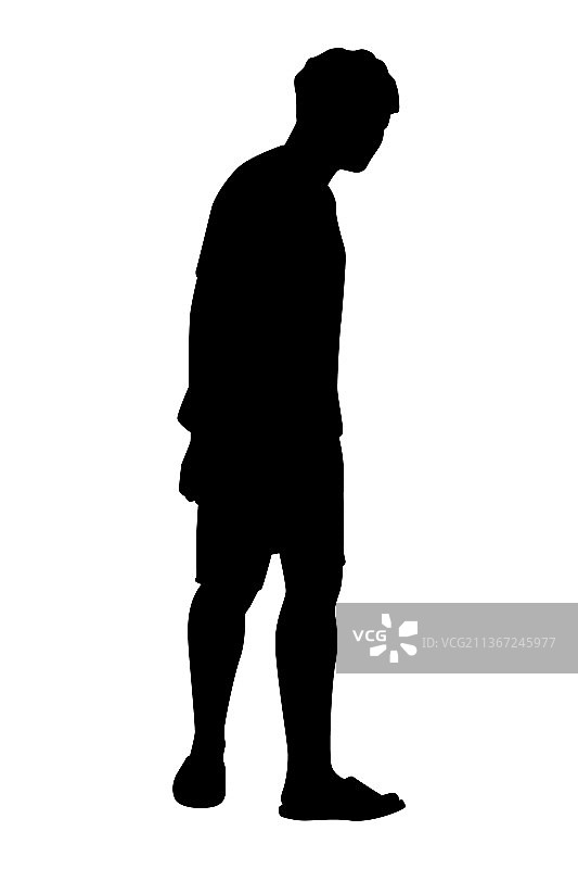 白色背景上年轻男子的轮廓图片素材