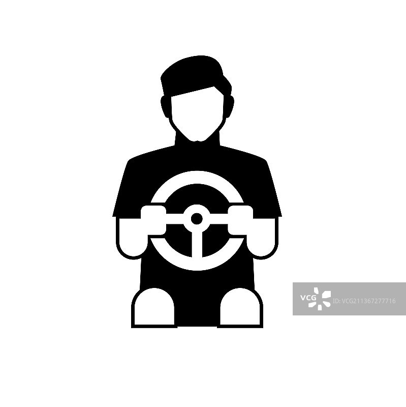 白色背景上的汽车司机图标图片素材