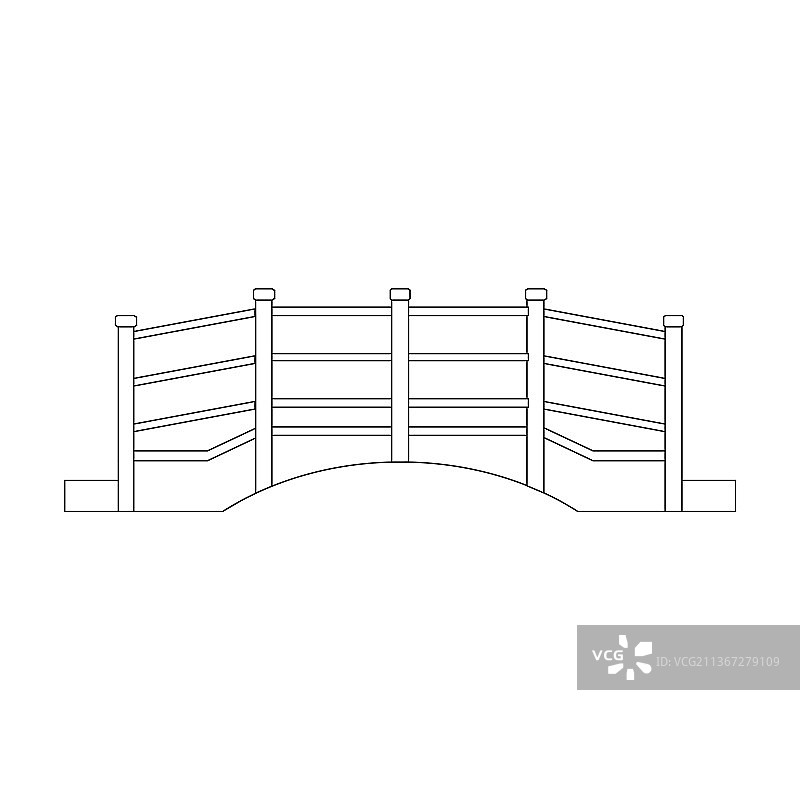 孤立的桥梁轮廓图标图片素材