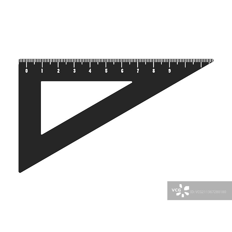 黑色标尺图标，隔离式设计图片素材