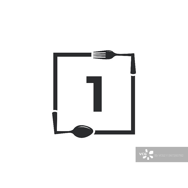 带勺子叉子的餐厅Logo 1号图片素材