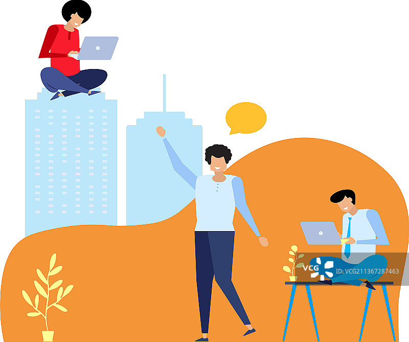 企业家扁平化概念图片素材