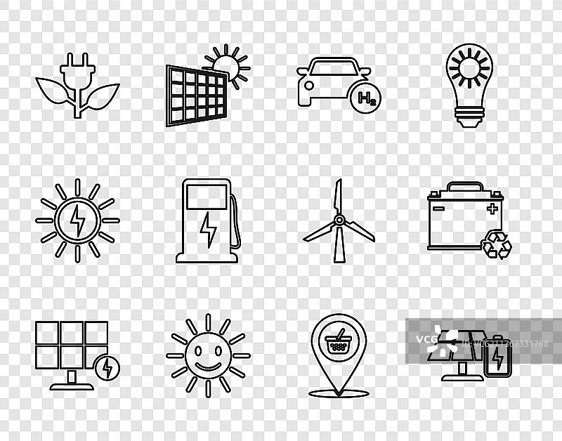 太阳能电池板和氢电池图片素材