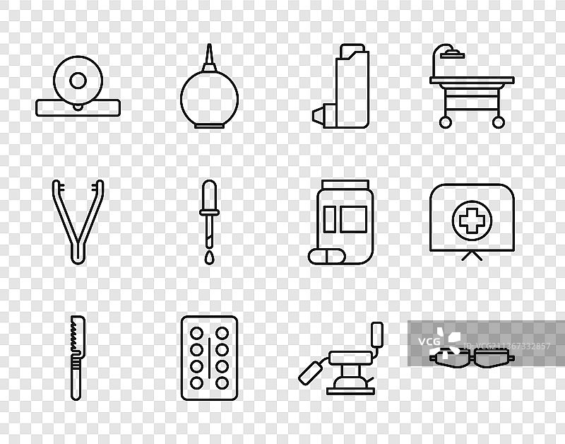 医用锯安全护目镜套装图片素材