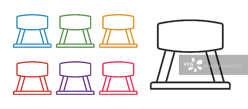 白色背景上的鞍马图标图片素材