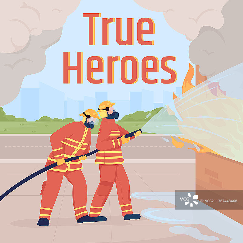 消防员社交媒体帖子样机图片素材