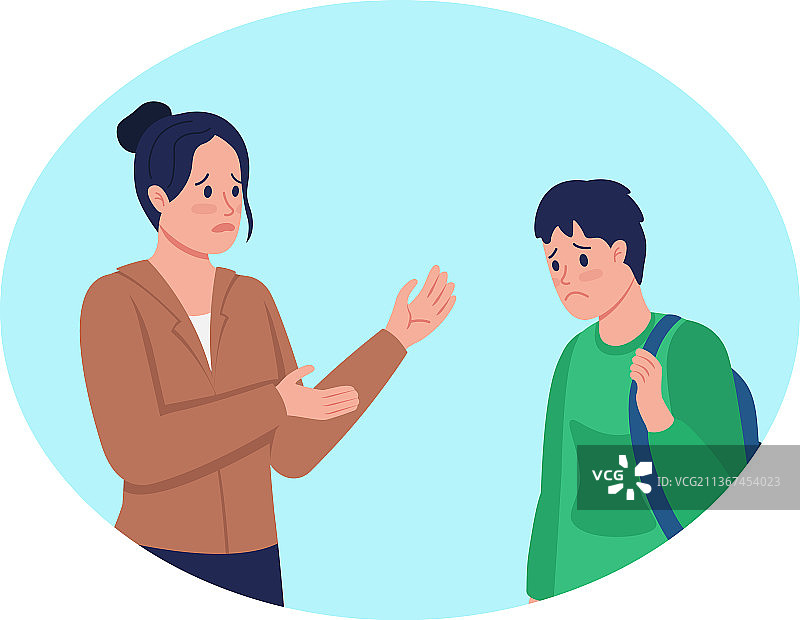 与青少年进行重要对话2.5D图片素材