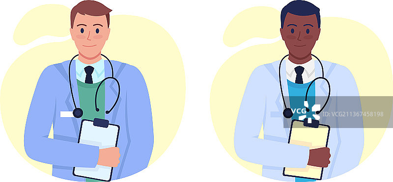 临床医生半扁平人物图片素材