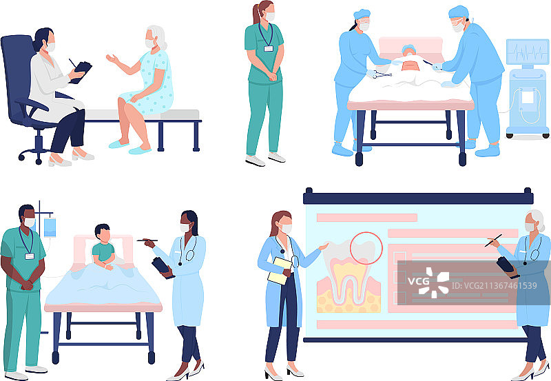 医学教育半扁平化人物素材图片素材