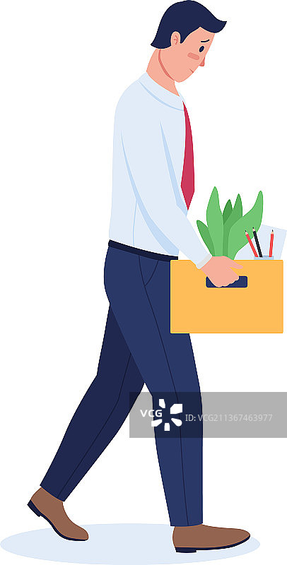 被解雇的员工半扁平人物图片素材