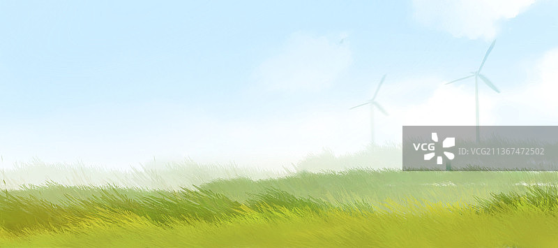风力发电机和自然图片素材