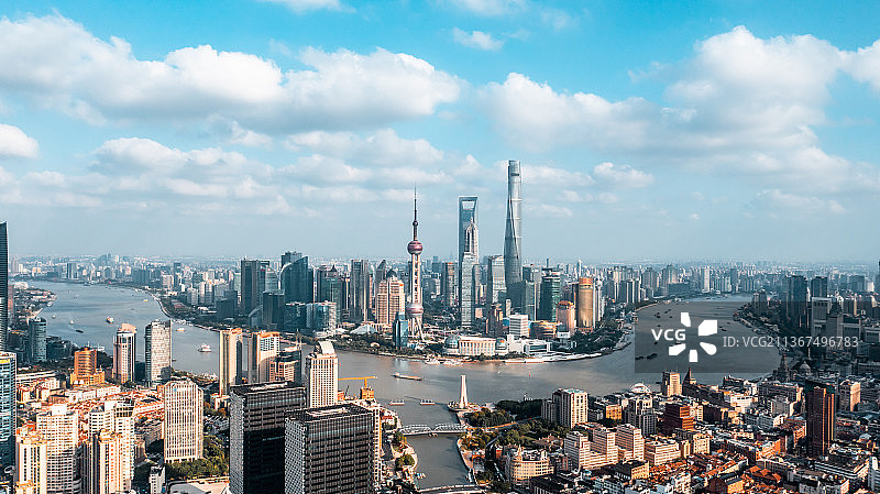 航拍上海陆家嘴建筑风光图片素材