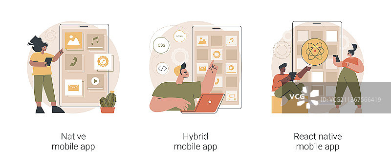 智能手机应用抽象概念图片素材