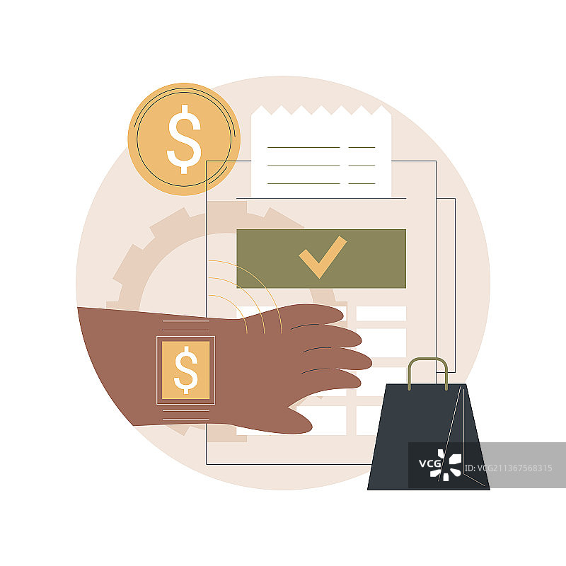 智能手表支付抽象概念图片素材