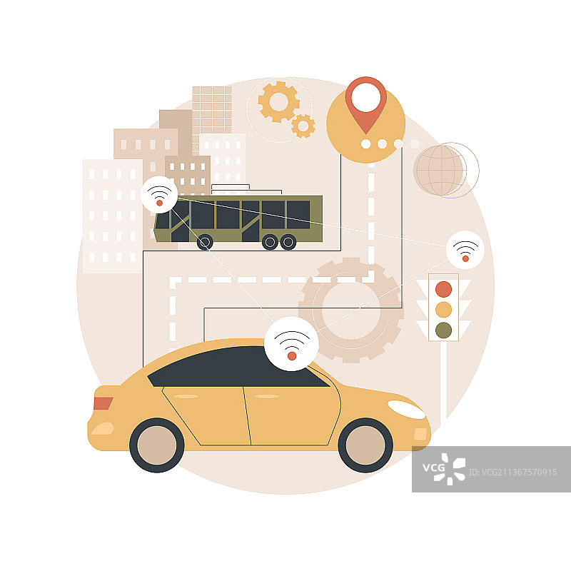 智能交通系统抽象概念图片素材