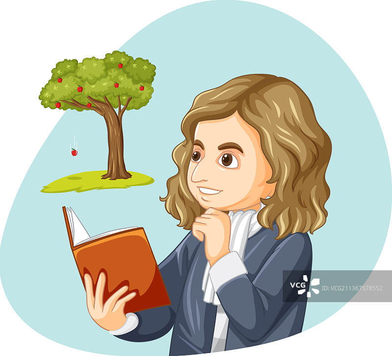 艾萨克·牛顿与万有引力理论图片素材