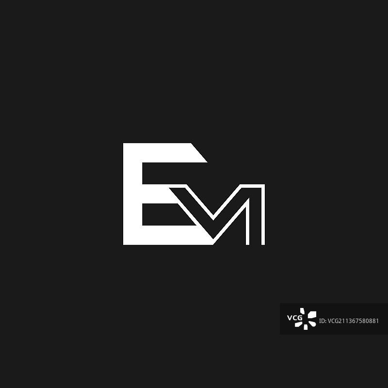 ME或EM抽象字母logo设计图片素材