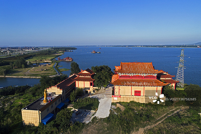 航拍襄阳观音阁景点城市风光图片素材