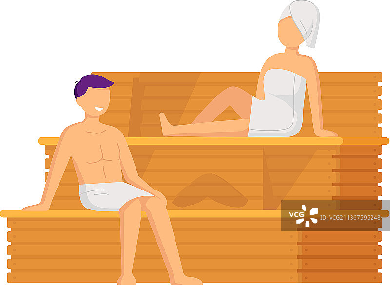 卡通人物蒸汽浴图片素材