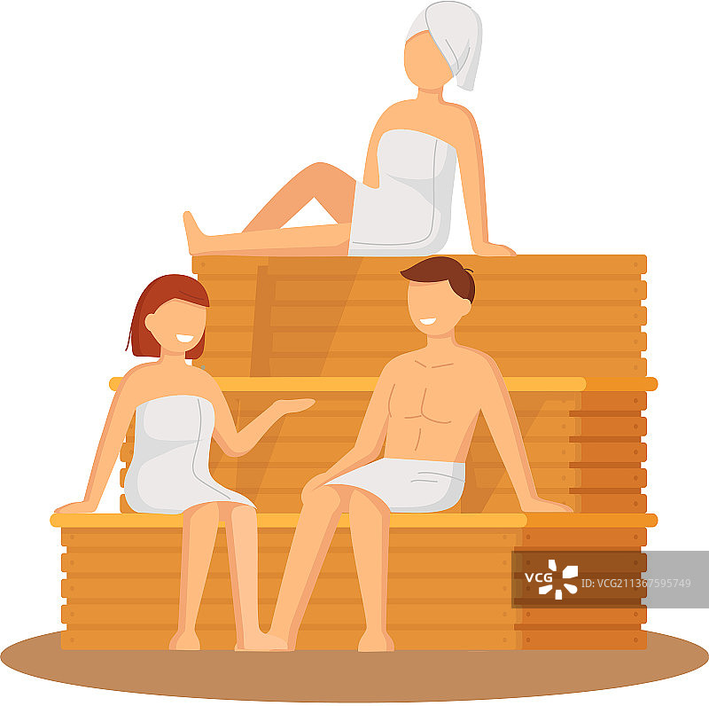 桑拿房内的人物场景图片素材