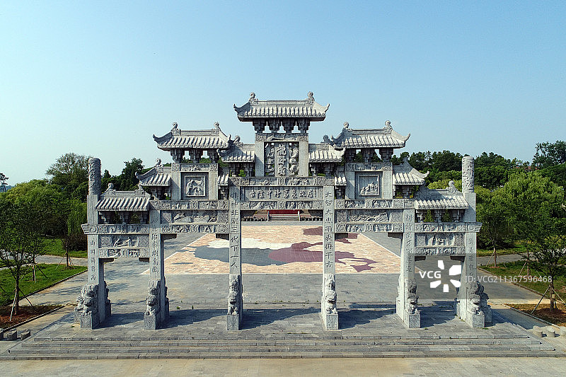 襄阳古隆中风景区自然城市旅游风光图片素材