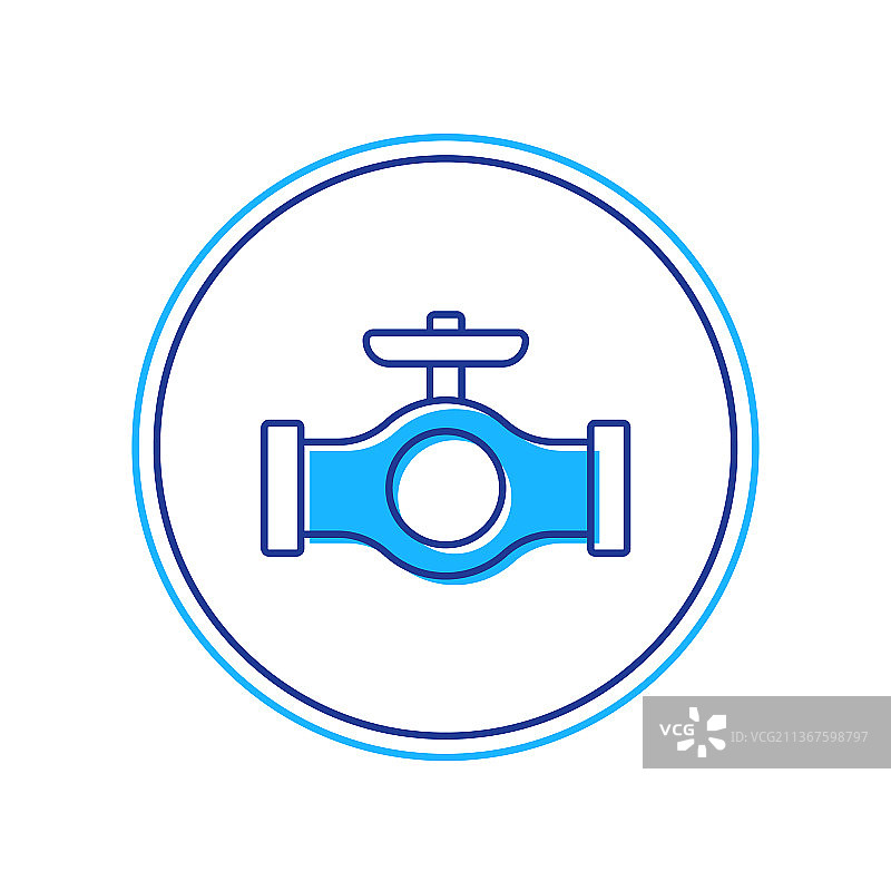 带阀门的油管轮廓图标图片素材