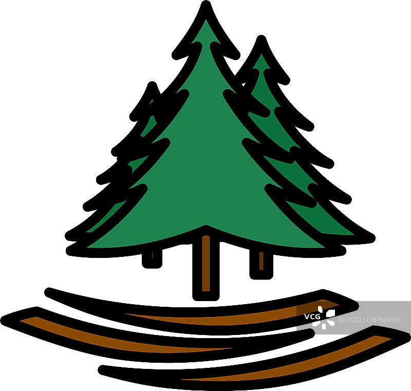 杉树森林图标图片素材