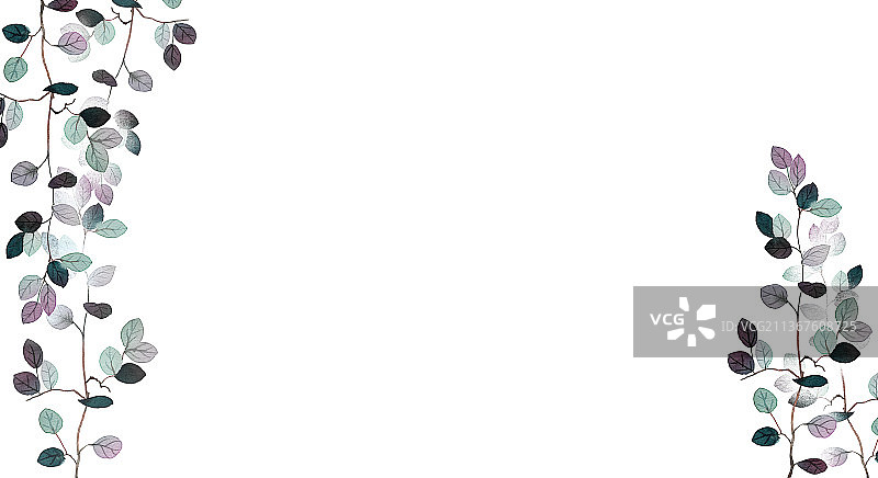 水彩清新花草花卉展板边框图片素材