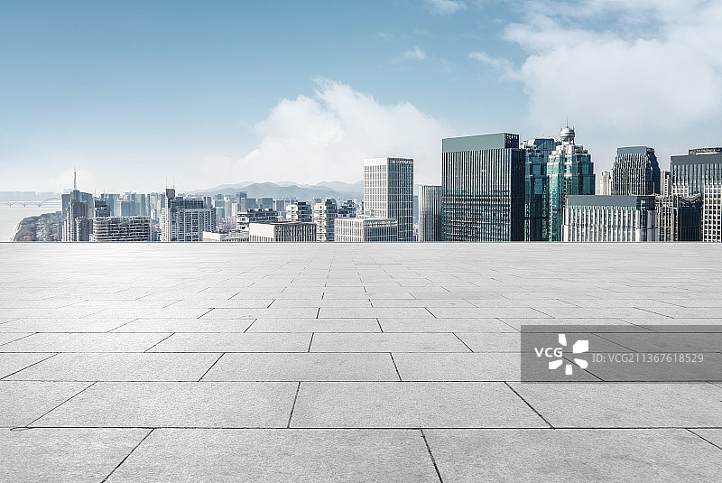 地砖地面和现代建筑图片素材