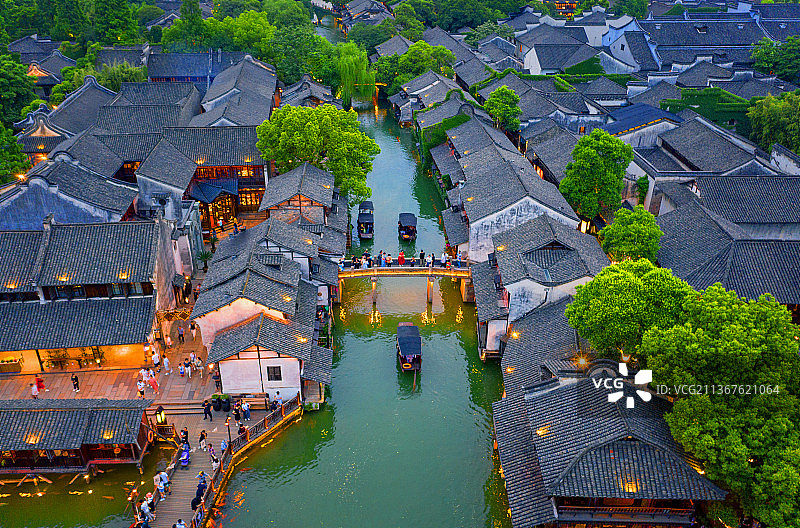 乌镇夜色图片素材