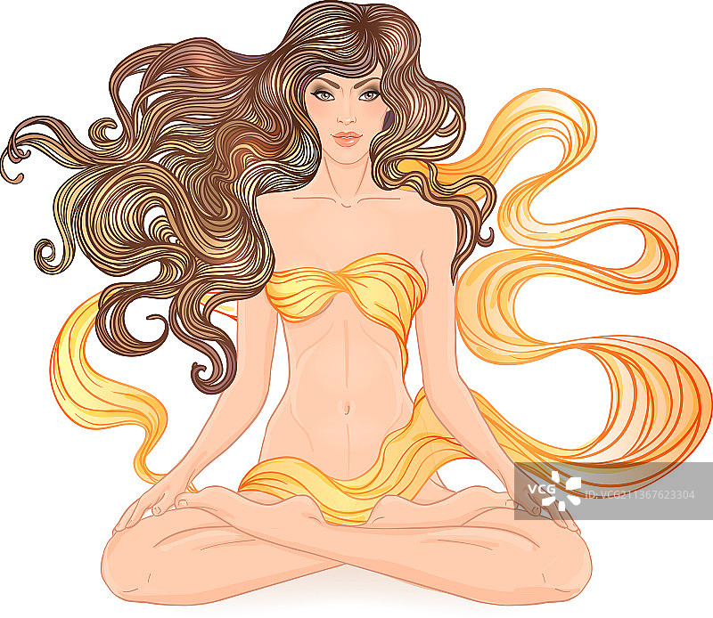 长卷发的白人女孩图片素材