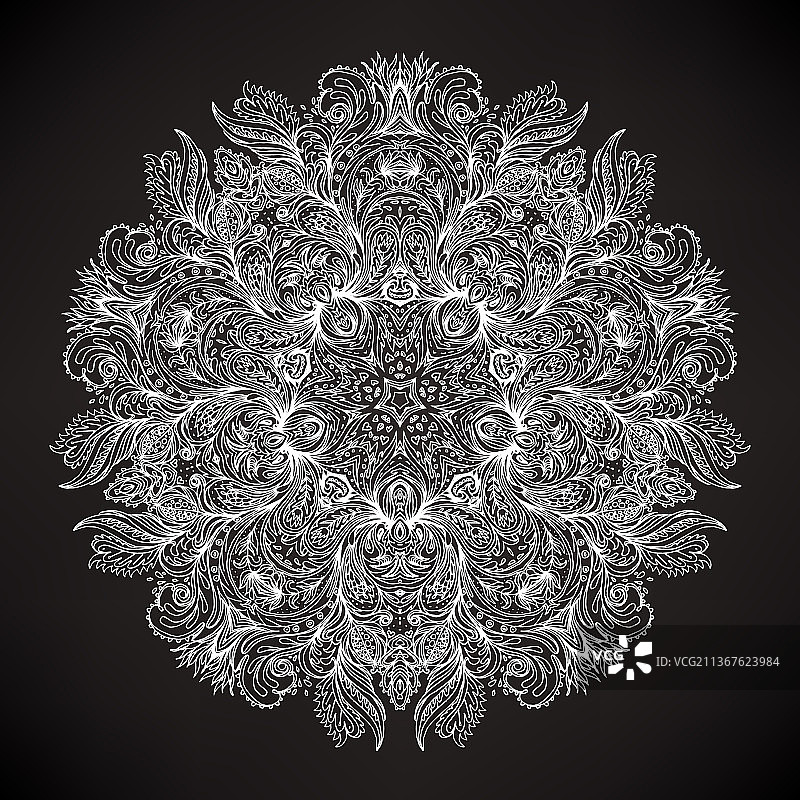 精美复古圆形曼陀罗图案图片素材