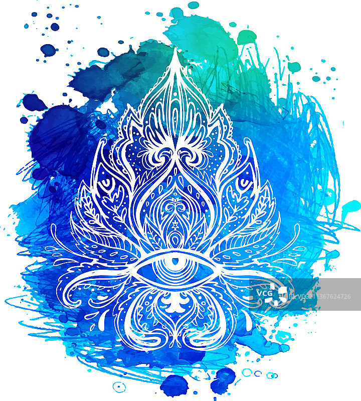 手绘阿拉伯和犹太护身符图片素材