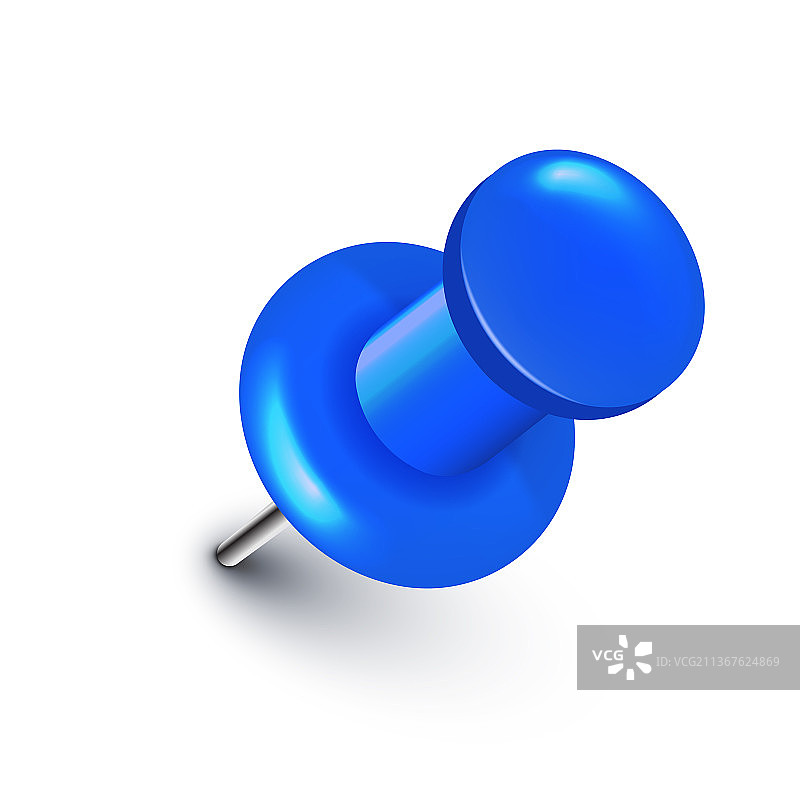 蓝色推图钉图片素材