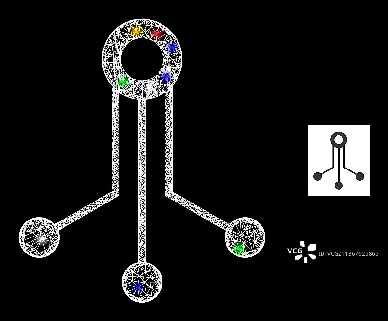 阴影网络网格电子传感器图标图片素材