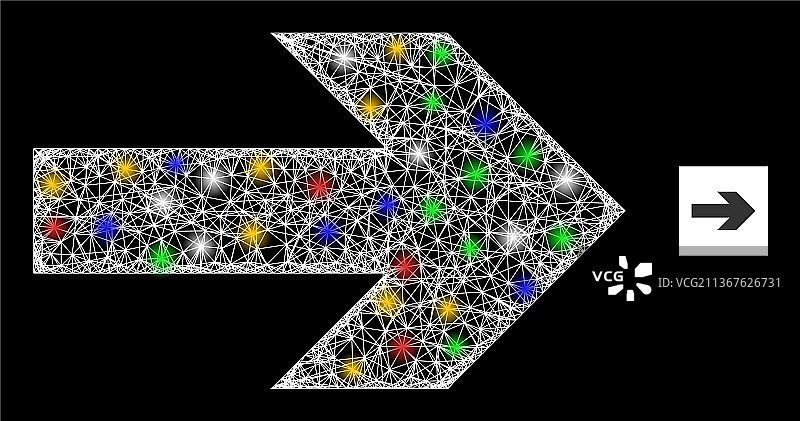 彩色网格右箭头图标图片素材